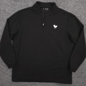 Bad Birdie 1/4 Zip Sweatshirt Mens M Black Classic Logo Pullover Golf Casual